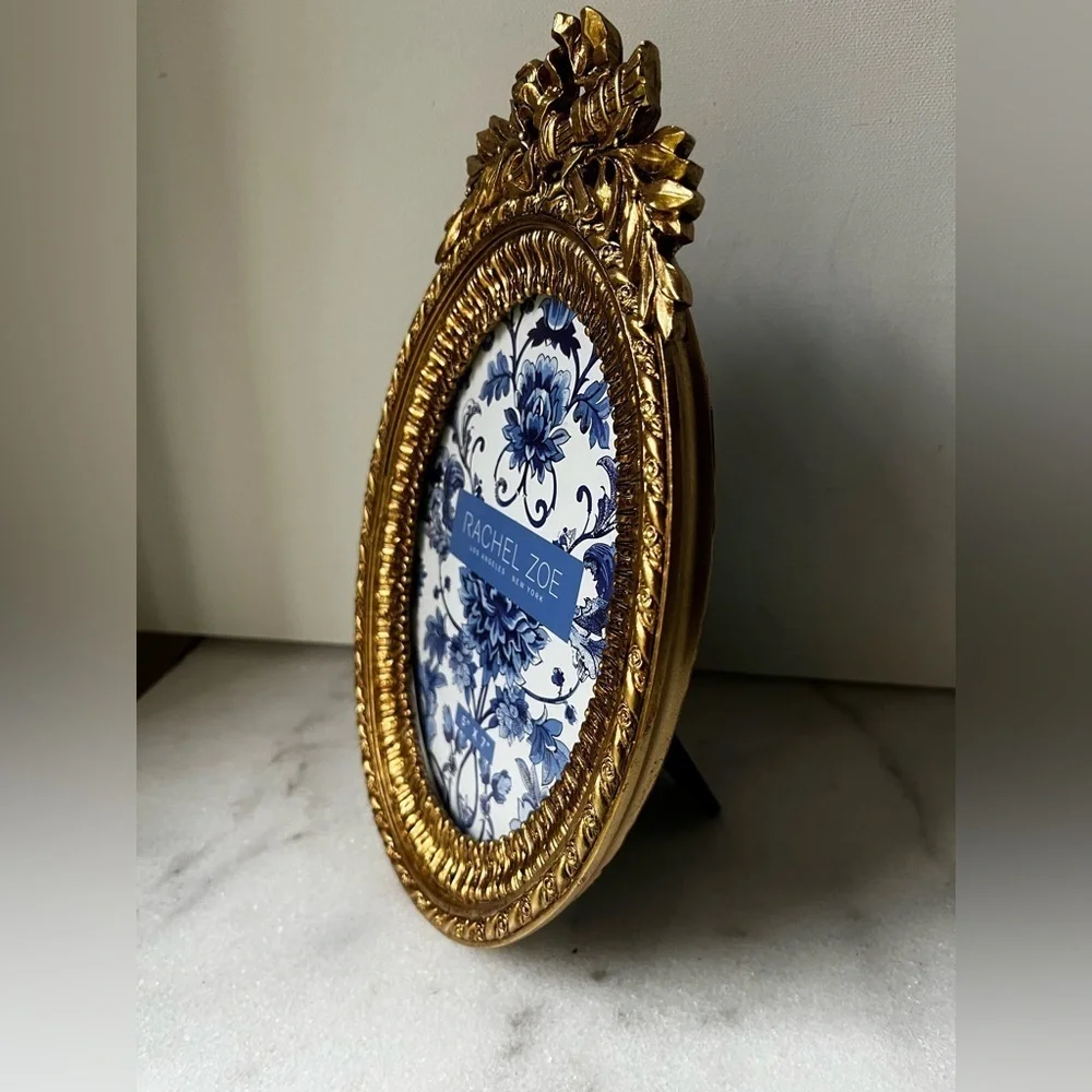 Rachel Zoe Elegant Gold ornate Oval Frame antique style